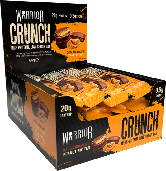 Warrior Crunch Protein Bars 12 x 64g - Dark Chocolate Peanut Butter