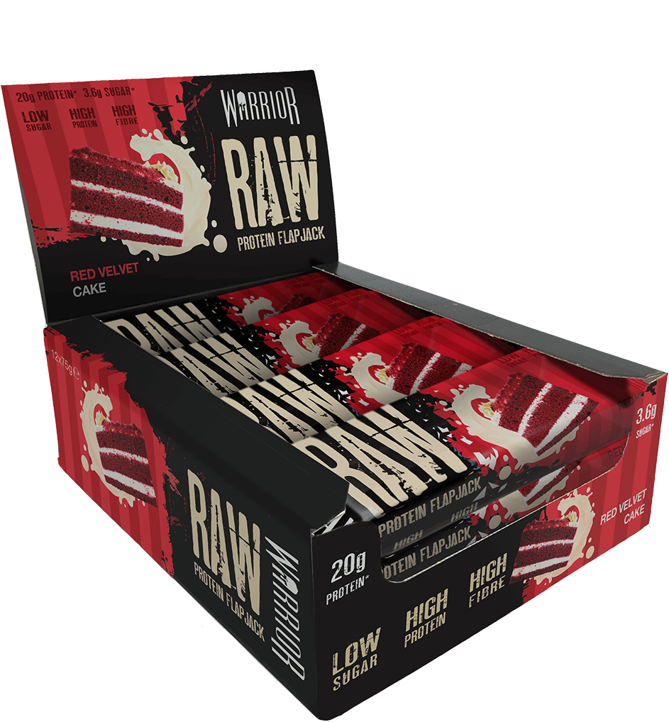 Warrior RAW Protein Flapjack - 12 Bars - Red Velvet